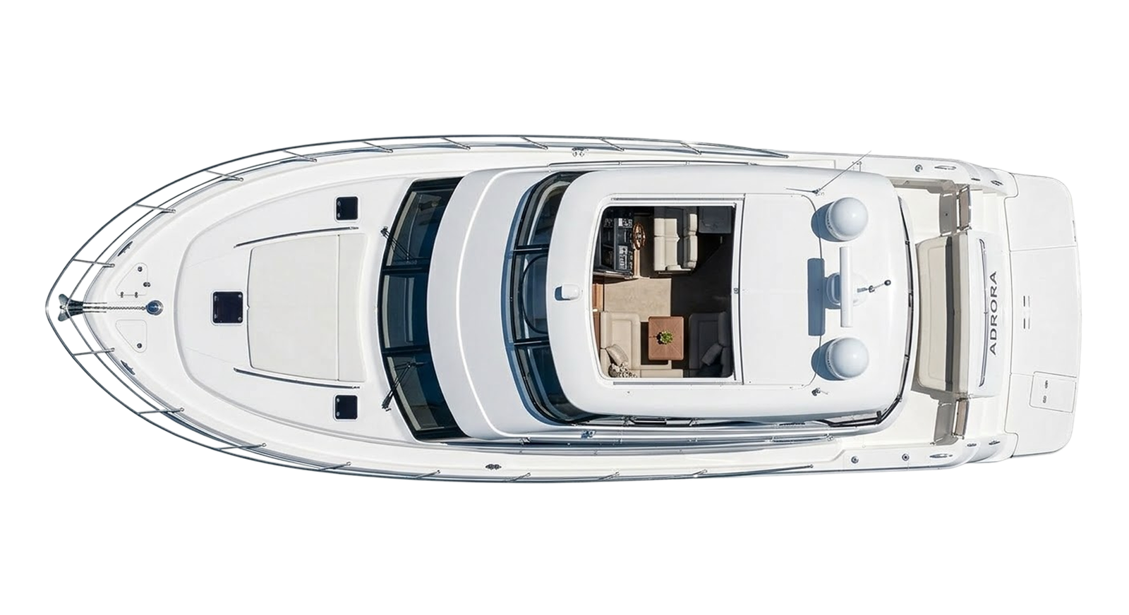 Detailed luxury motor yacht ready for handover after a Caribbean Detailing service